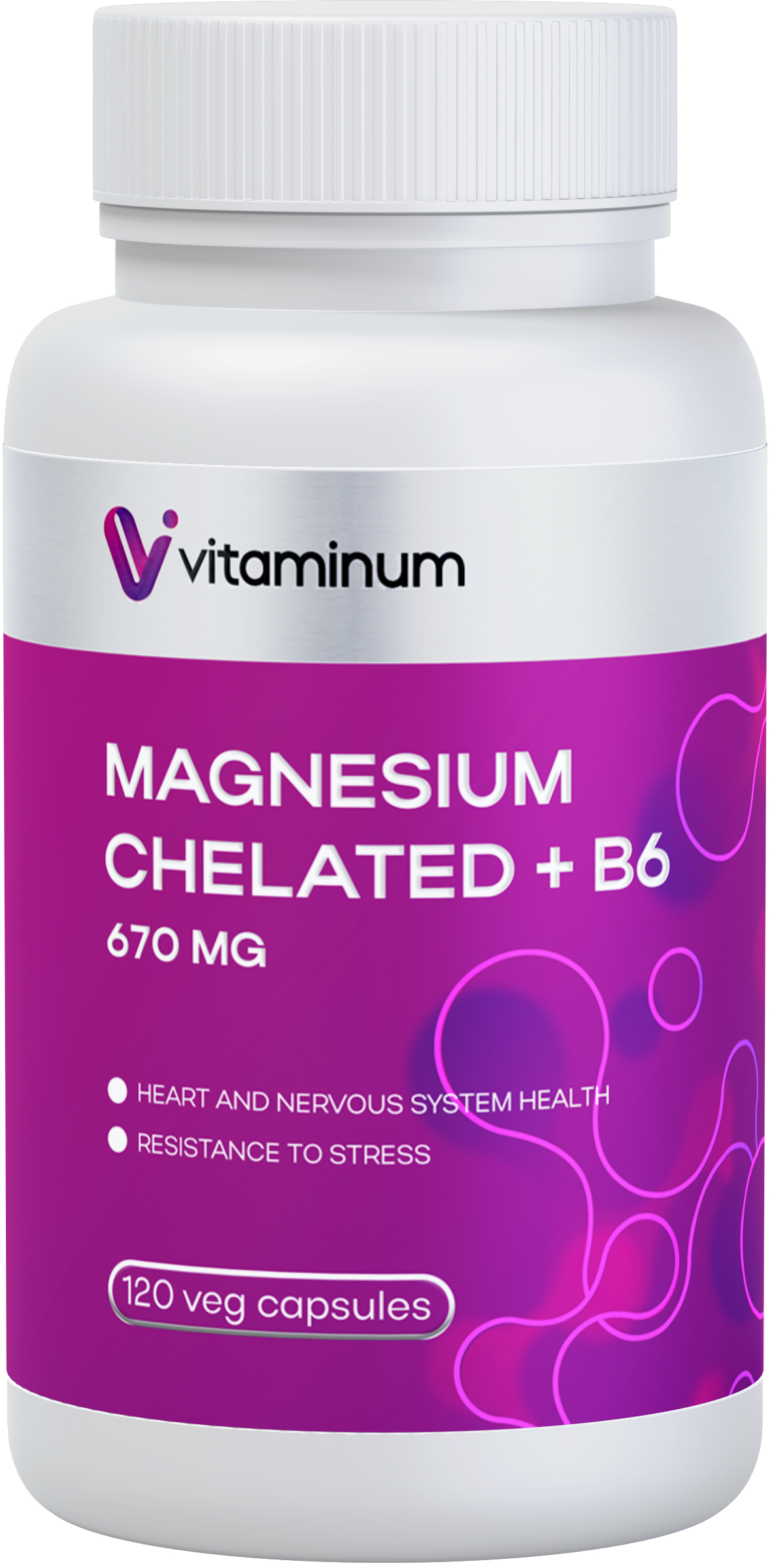  Vitaminum МАГНИЙ ХЕЛАТ + витамин В6 (670 MG) 120 капсул 800 мг  в Туапсе