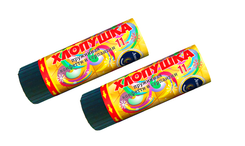  Пружинная хлопушка 11см с конфетти и серпантином  в Туапсе